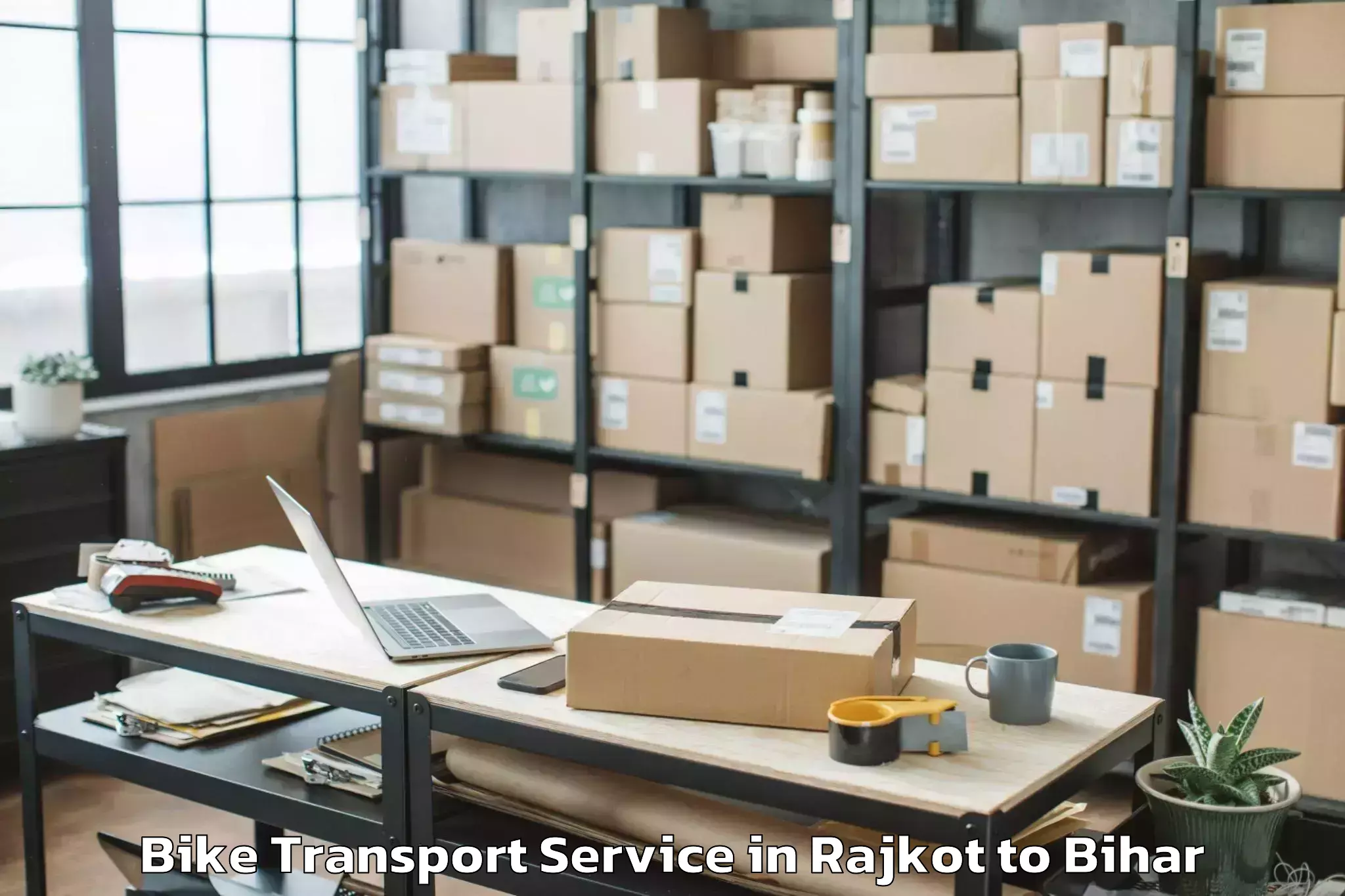 Hassle-Free Rajkot to Motipur Bike Transport